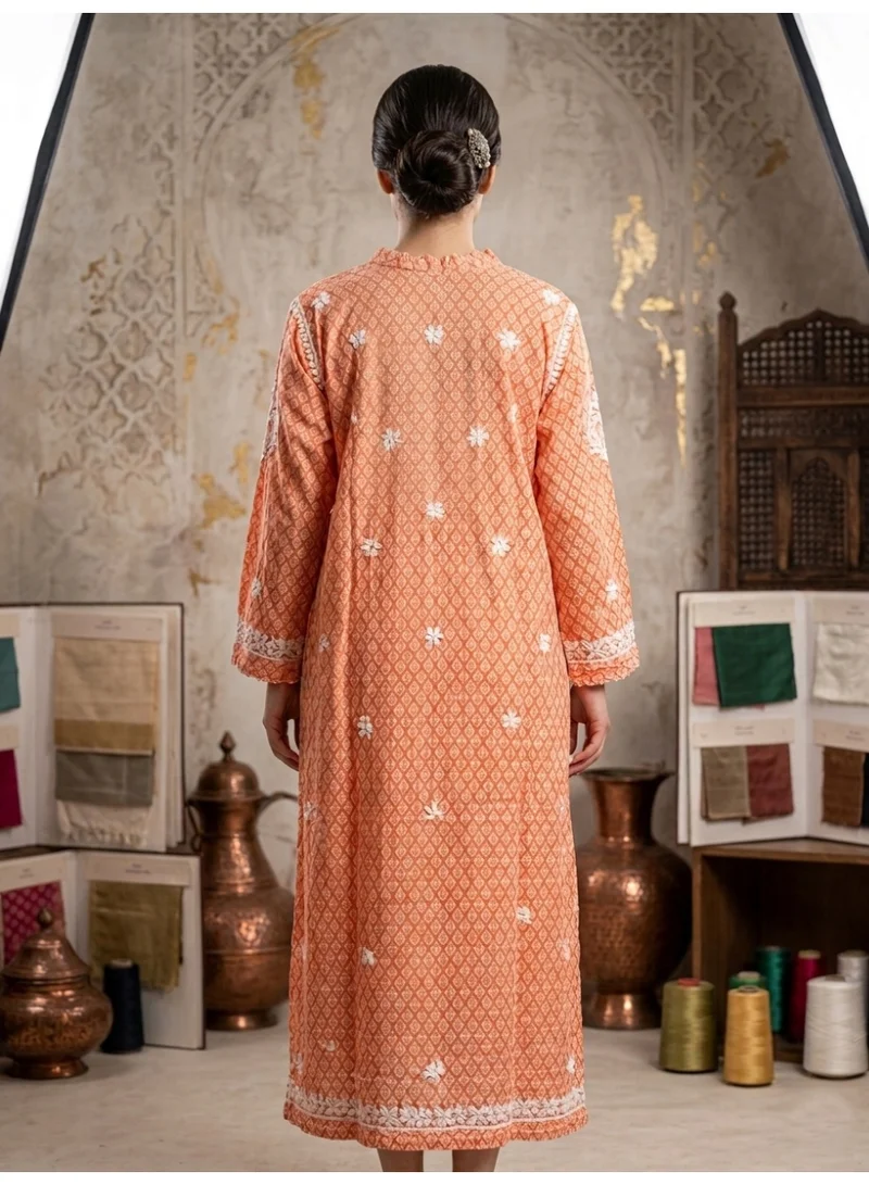 Alaya Hand Embroidered Chikankari Mulmul Kurta-AL3883