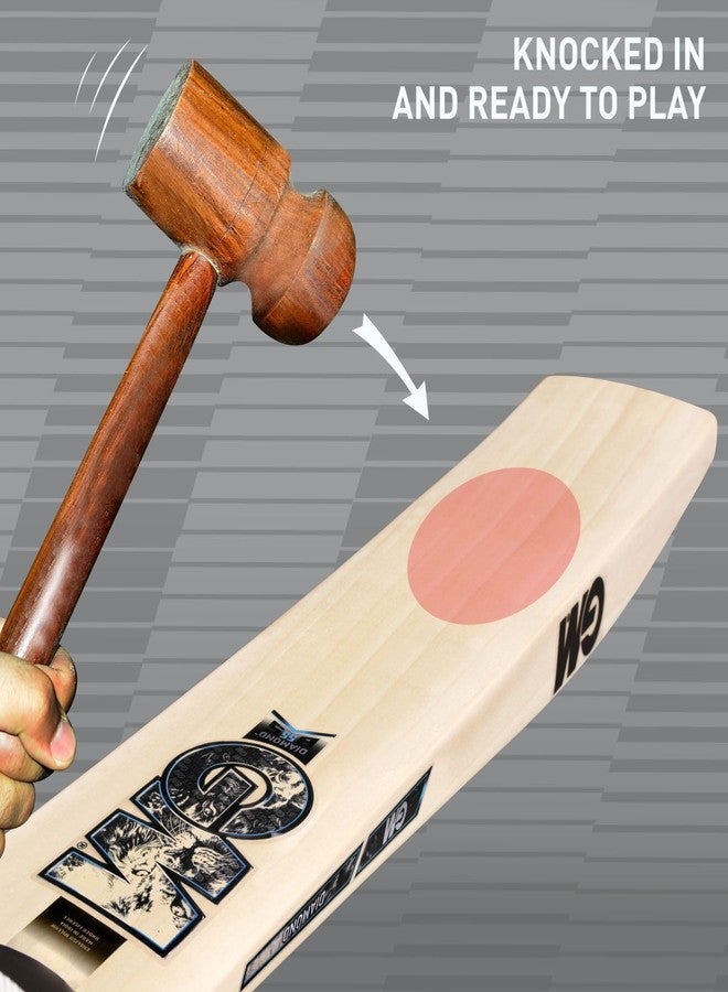 GM Men's Diamond Bullet English Willow Wood Cricket Bat with Cloth Covering on The Face with Cover (Multicolor, Size-6) - Image 2