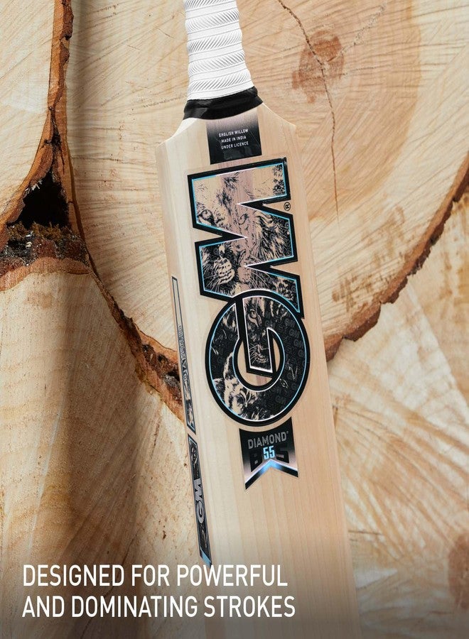 GM Men's Diamond Bullet English Willow Wood Cricket Bat with Cloth Covering on The Face with Cover (Multicolor, Size-6) - Image 3