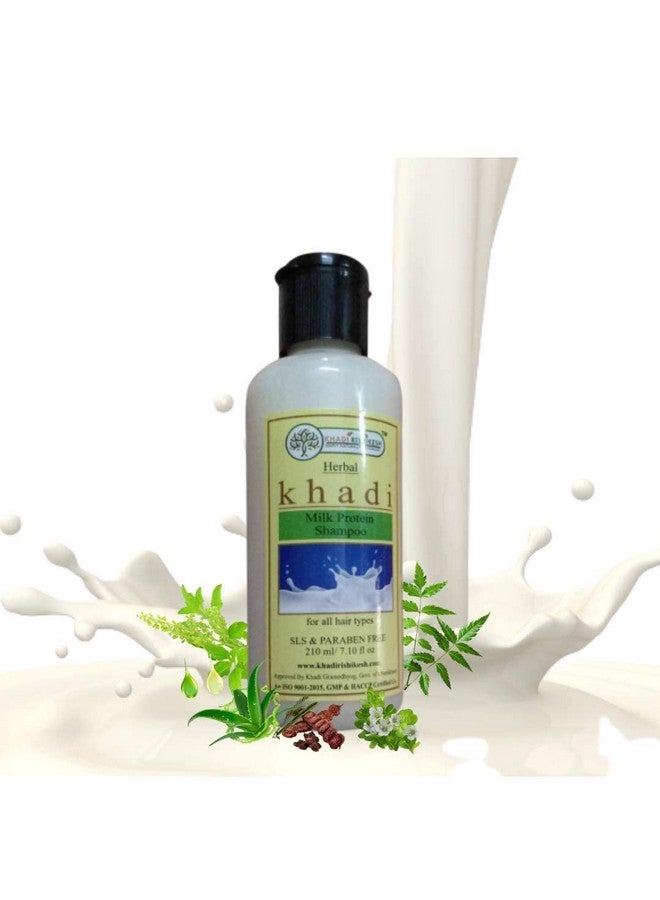 KHADI RISHIKESH Herbal Milk Protein Shampoo For Hair Growth,Hair Fall Control,Sls & Paraben Free-Unisex - 210Ml ((Pack Of 2) (2X210Ml)) With Nailcutter Free - Image 1