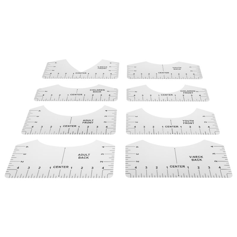 Tshirt Guide Ruler Alignment Tool Round Neck Calibration and Sewing Alignment Guiding For Clothing Design(White ) - Image 3