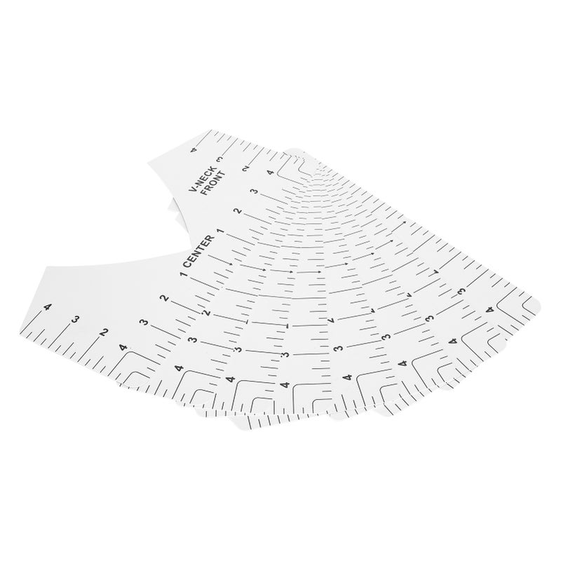 Tshirt Guide Ruler Alignment Tool Round Neck Calibration and Sewing Alignment Guiding For Clothing Design(White ) - Image 5