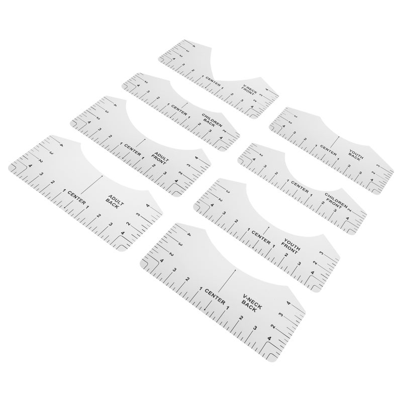 Tshirt Guide Ruler Alignment Tool Round Neck Calibration and Sewing Alignment Guiding For Clothing Design(White ) - Image 2