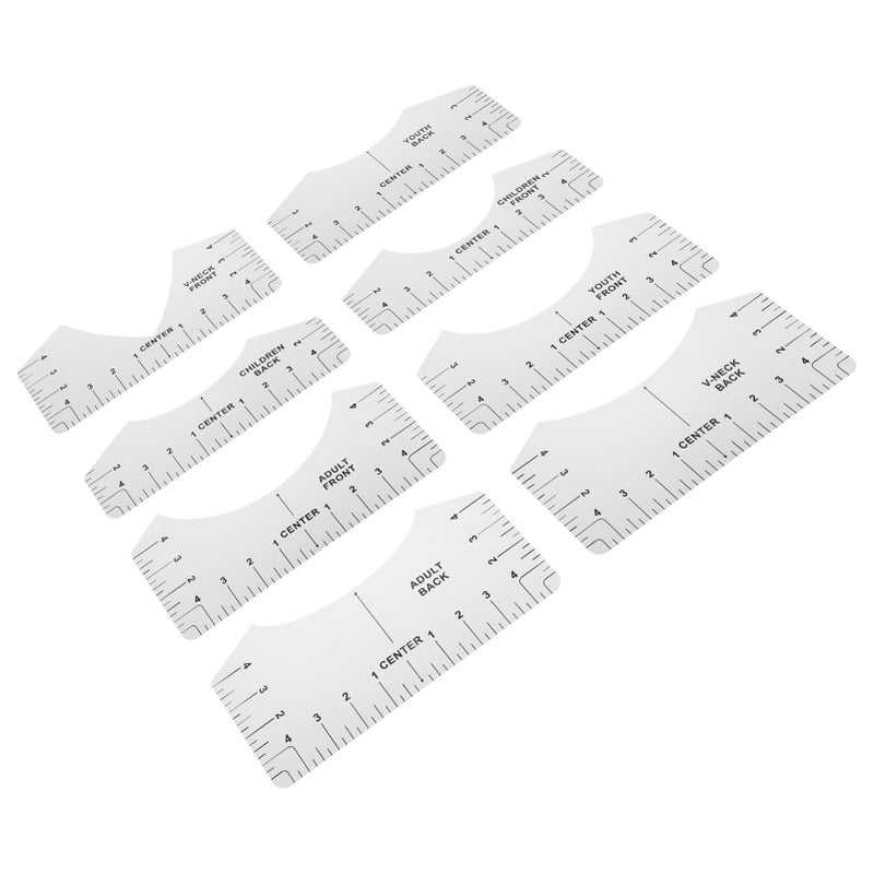 Tshirt Guide Ruler Alignment Tool Round Neck Calibration and Sewing Alignment Guiding For Clothing Design(White ) - Image 4