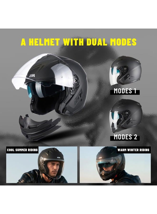 LEM Modular Motorcycle Helmets for Adults, Full Face Motorcycle Helmets for Men, Detachable Chin Guard, DOT Approved, Anti-Fog PINLOCK & DVS Dual Vision, Double D Lock, Quick (Matte Black, Large) - Image 3