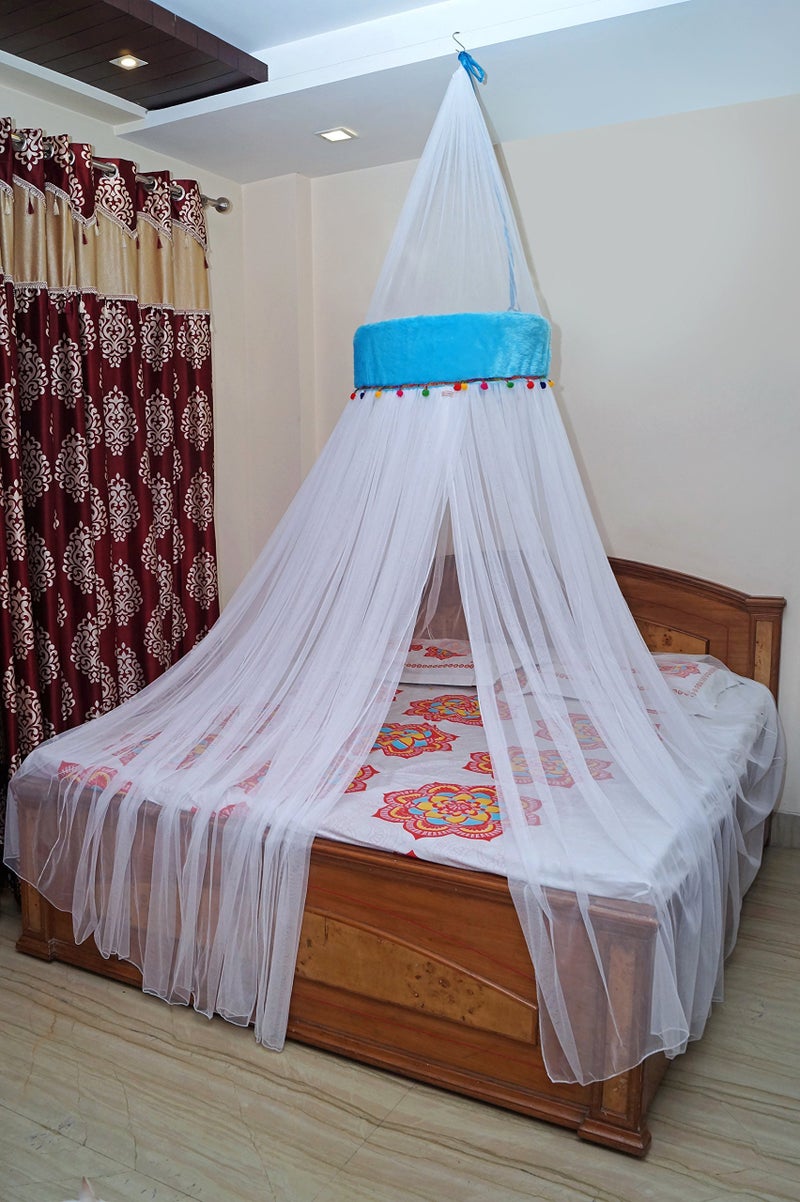 CREATIVE TEXTILES شبكة ناموسية ملونة أنيقة ومبتكرة بحجم :- سرير مفرد - Image 1