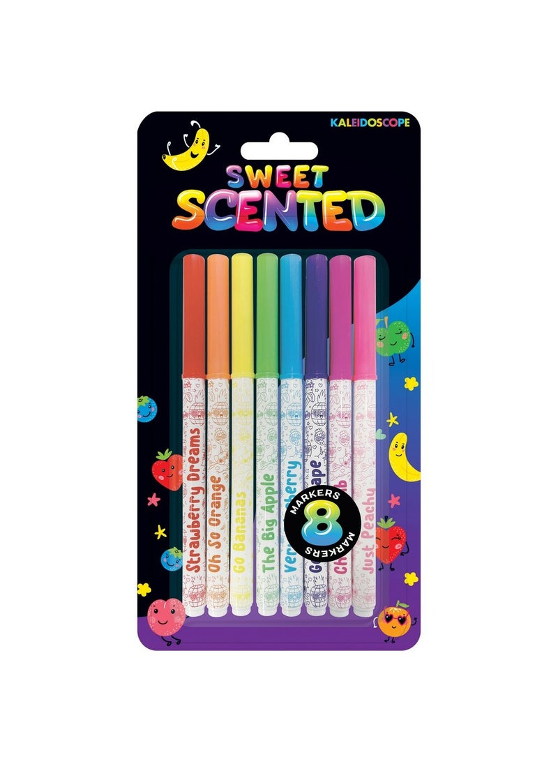 Hinkler Kaleidoscope 8 Sweet Scented Markers - Scented Markers Set, Fun Fragrant Colors, Creative Art Supplies for Kids, Sweet-Scented Drawing,   Ideal for Journals & Sketching