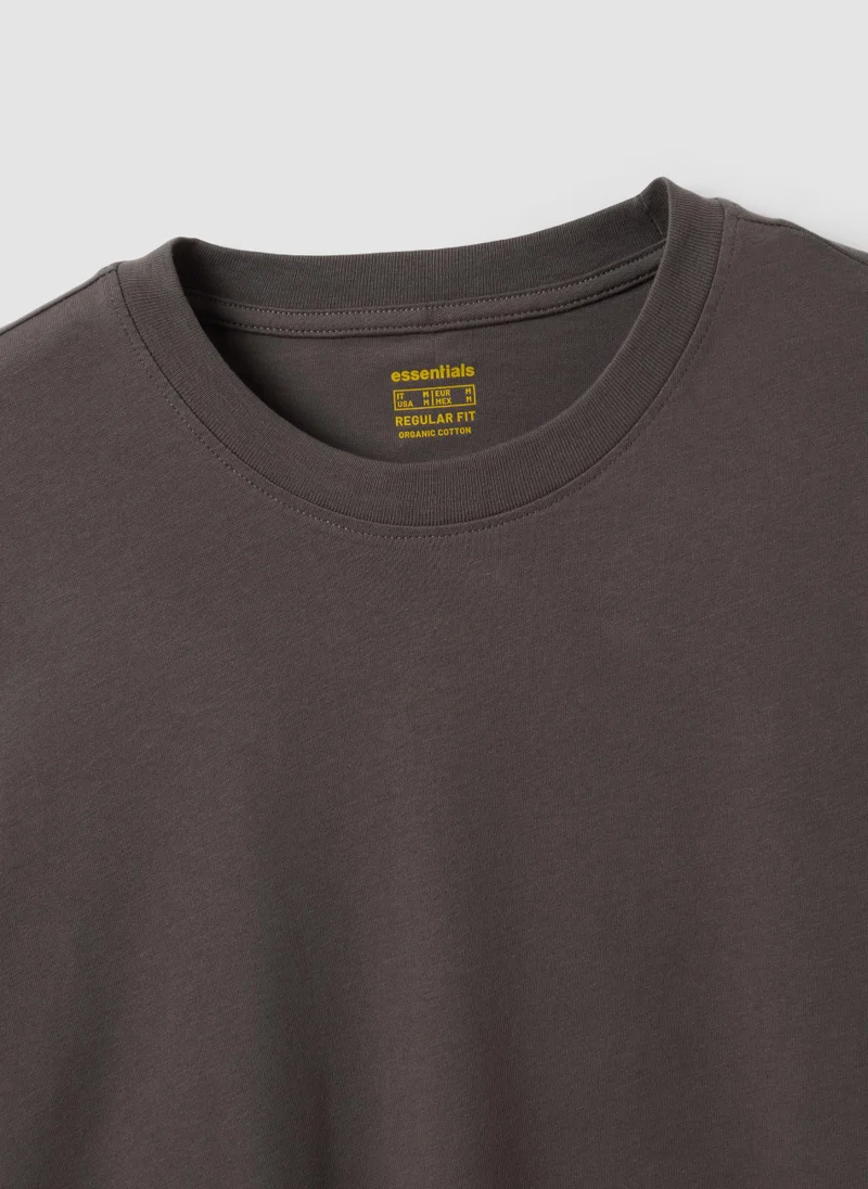 Ovs OVS Grey Long-Sleeve Crew-Neck T-Shirt In 100% Organic Cotton