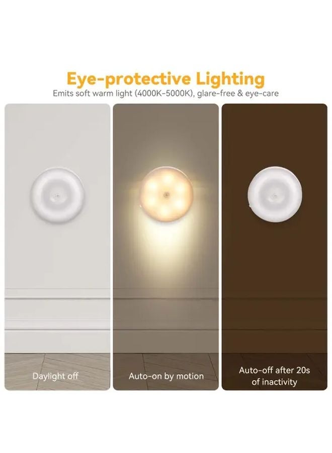 مصباح LED حديث بحساس حركة أبيض يعمل ببطارية قابلة لإعادة الشحن عبر USB وتركيب على الحائط - Image 2