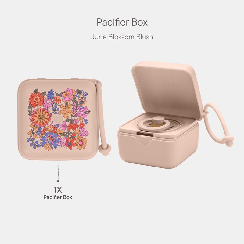 BIBS Liberty Pacifier Box with Strap. Soother Holder and Steriliser case. 100% BPA Free Food-Grade Material - June Blossom Blush - Image 2
