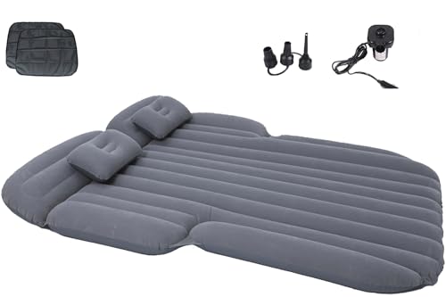 Onirii Inflatable SUV Air Mattress Thickened Flocking Inflatable Car Camping Travel Air Mattress with 2 Pillows & Air Pump,Portable Car Sleeping Bed for SUV|MPV|Minivan - Image 1