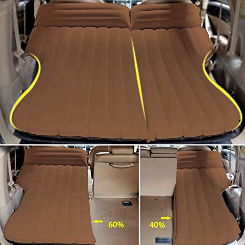 Onirii Inflatable SUV Air Mattress Thickened Flocking Inflatable Car Camping Travel Air Mattress with 2 Pillows & Air Pump,Portable Car Sleeping Bed for SUV|MPV|Minivan - Image 5