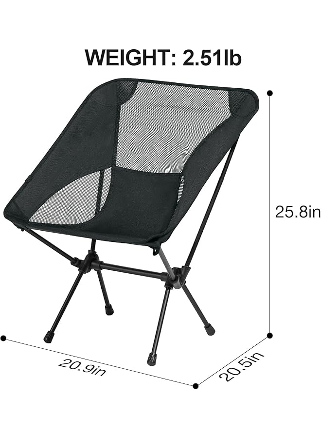 Excefore Backpacking Chair Lightweight Portable Camping Chair for Adults Foldable and Collapsible Outdoor Mesh Chair for Camping Hiking Lawn Picnic Beach and Travel - Image 3