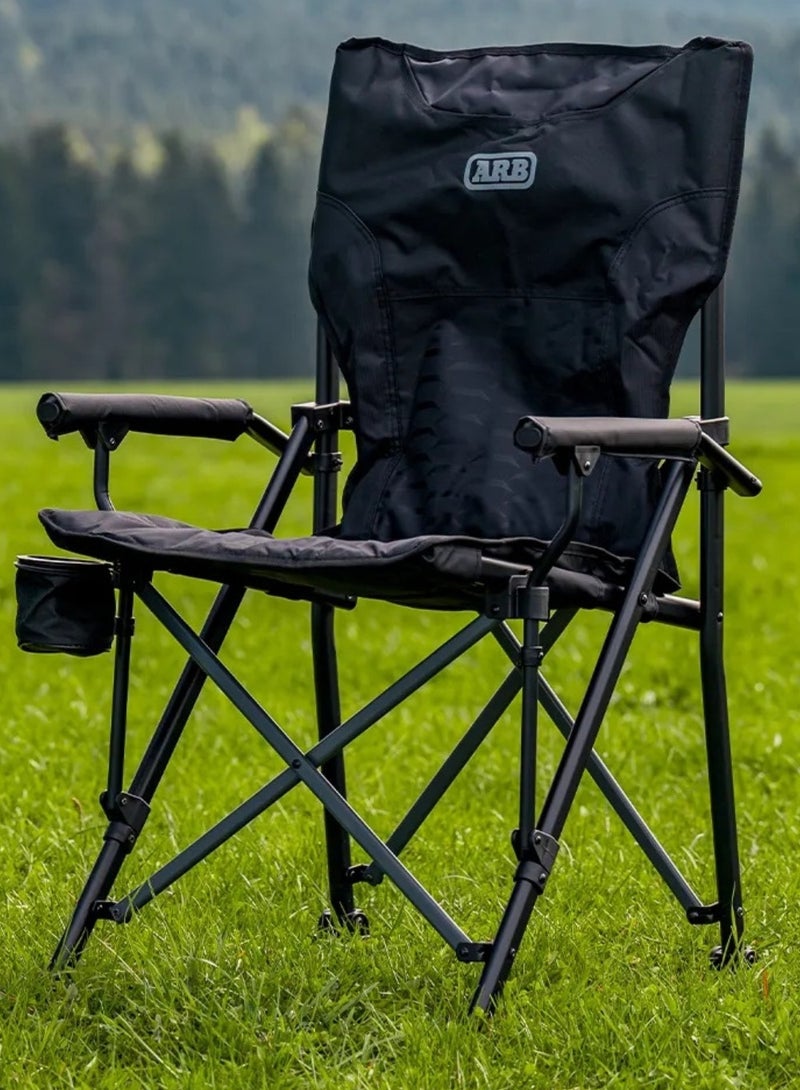 ARB Base Camp Chair - Foldable Camping Chair With Steel Frame, Padded Arms, & Cup Holder - Perfect For Beach, Picnic, & Outdoor Activities - 10500151 - Image 3
