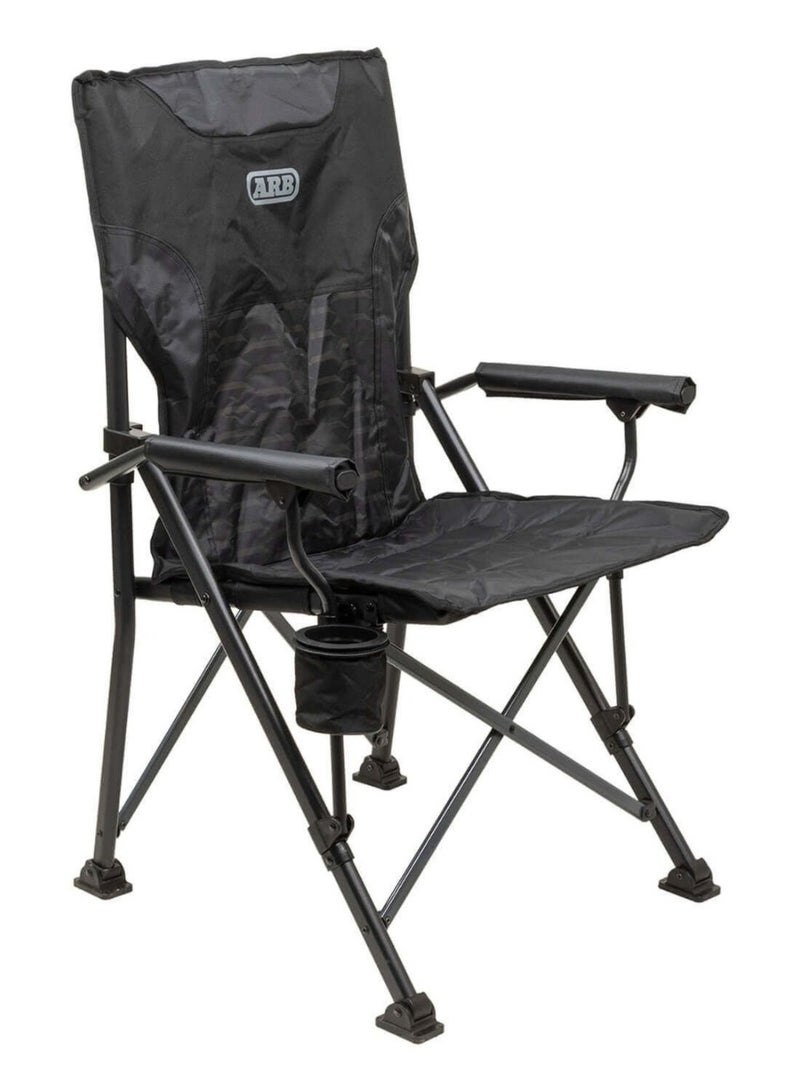 ARB Base Camp Chair - Foldable Camping Chair With Steel Frame, Padded Arms, & Cup Holder - Perfect For Beach, Picnic, & Outdoor Activities - 10500151 - Image 1
