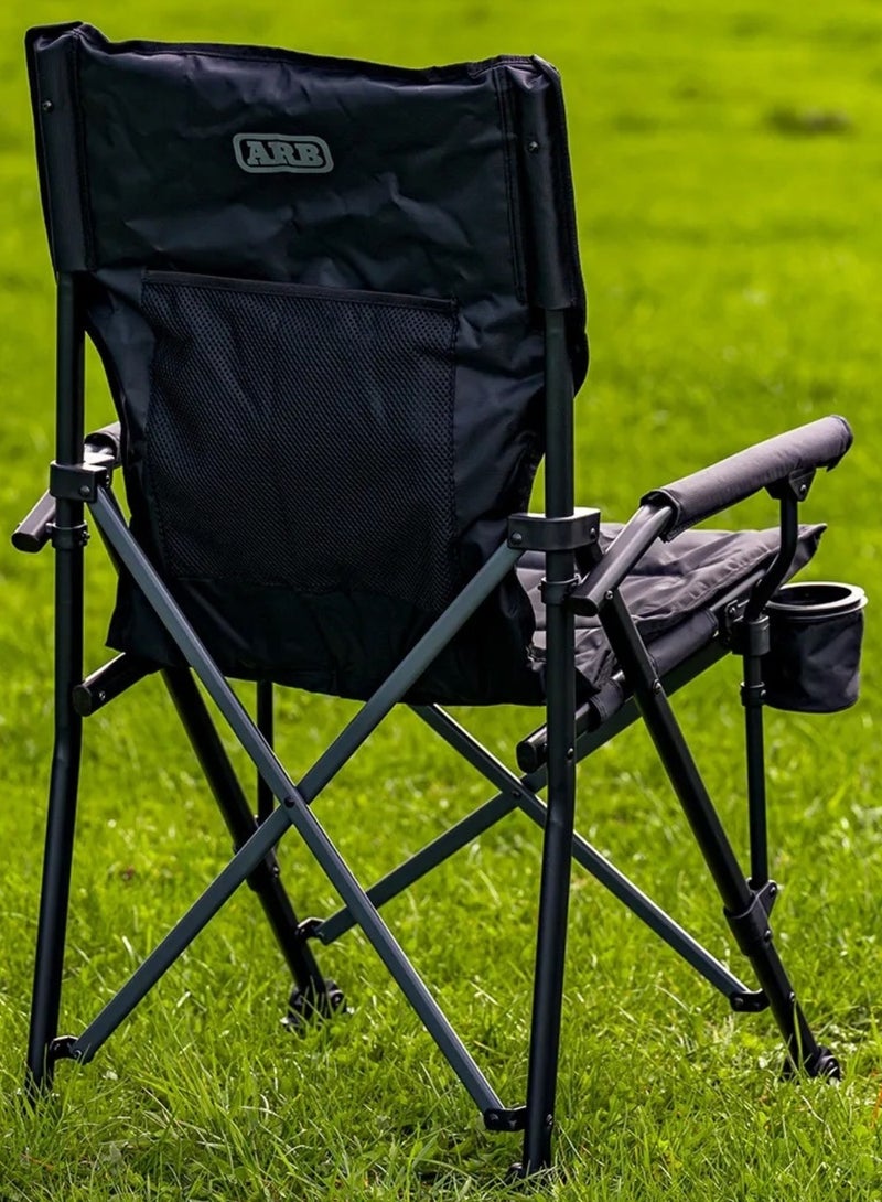 ARB Base Camp Chair - Foldable Camping Chair With Steel Frame, Padded Arms, & Cup Holder - Perfect For Beach, Picnic, & Outdoor Activities - 10500151 - Image 4