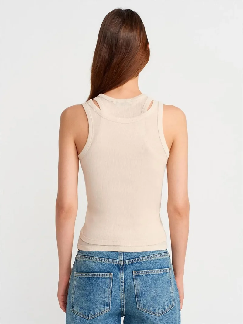 Dilvin DILVIN Cotton Ribbed Crop Cami