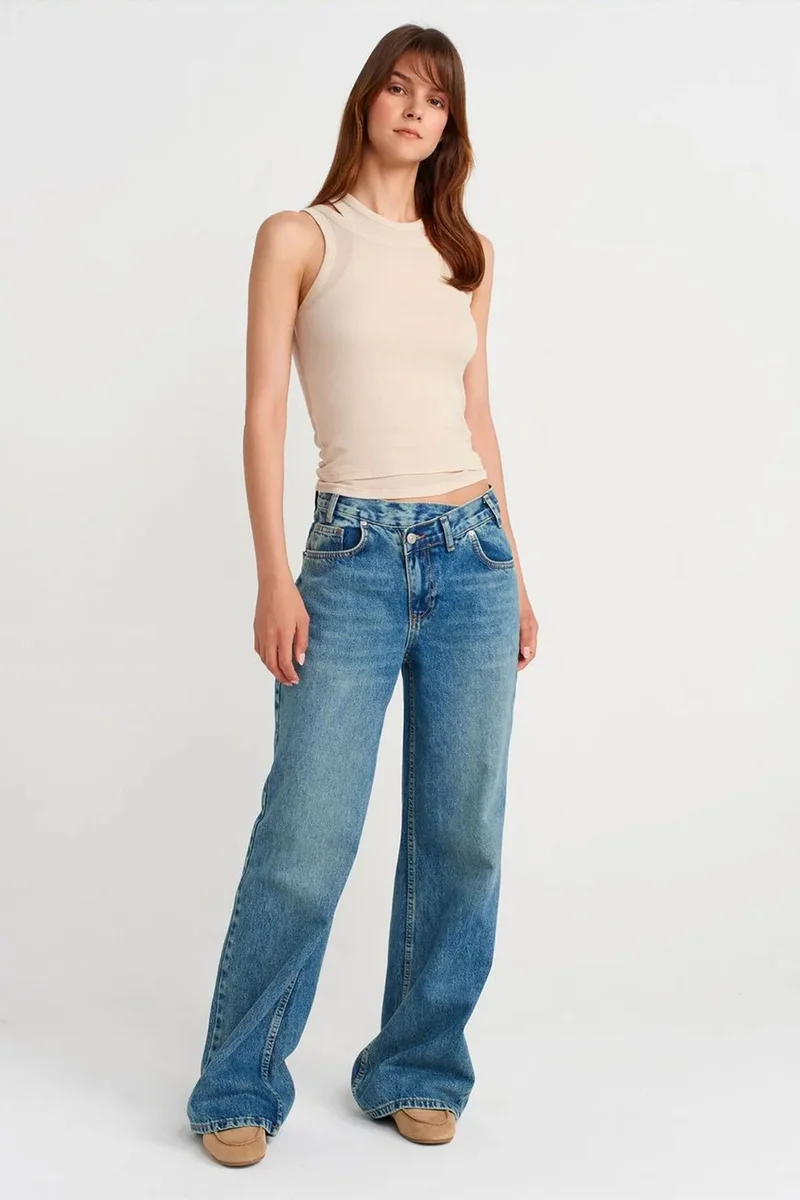 Dilvin Beige Natural DILVIN Cotton Ribbed Crop Cami for Women | Best Price UAE