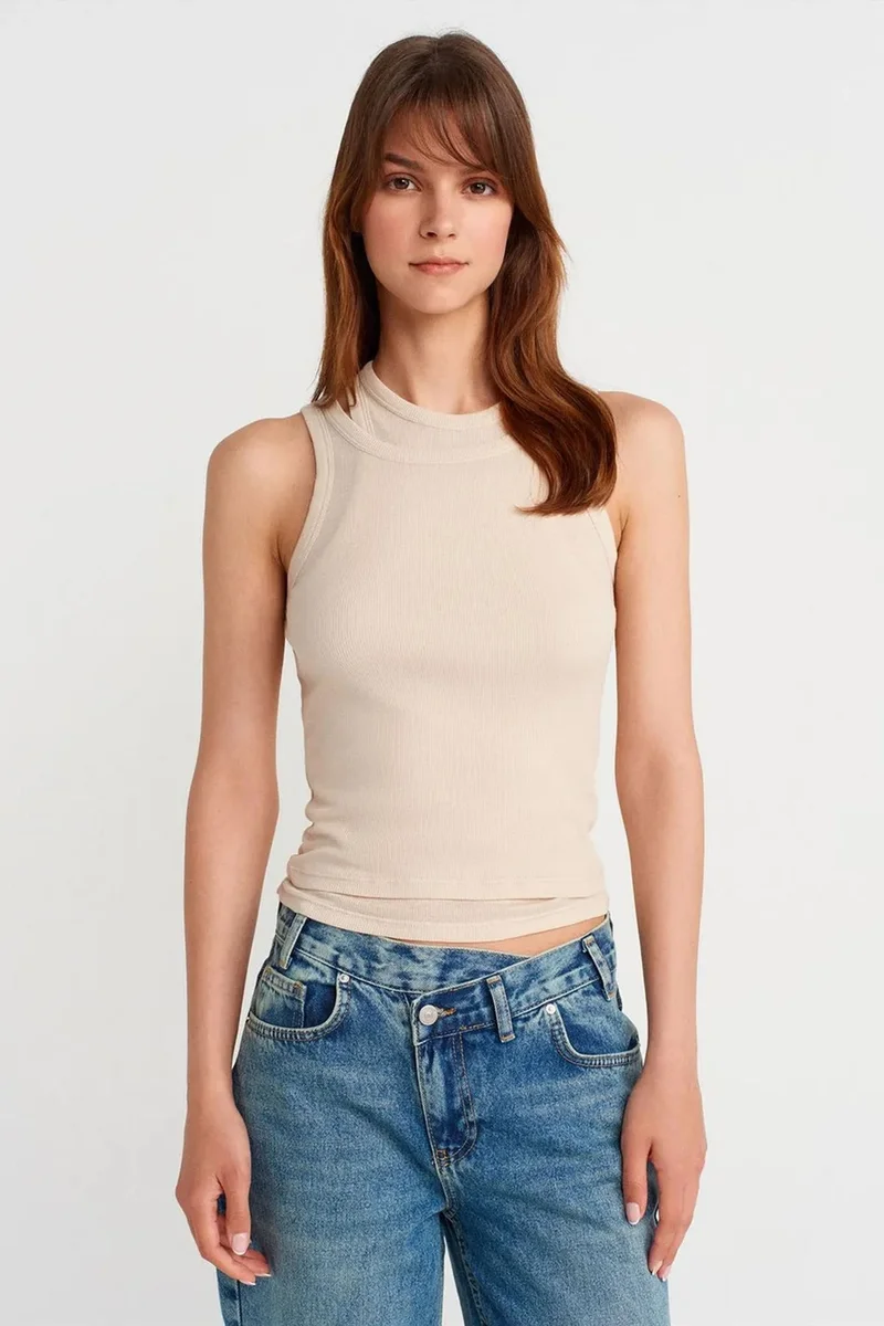 DILVIN Cotton Ribbed Crop Cami