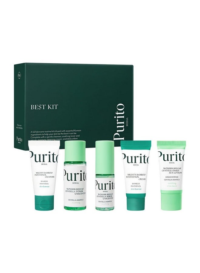 بوريتو أفضل مجموعة من بوريتو سيول - روتين للعناية بالبشرة مع منظف وكريم بانثينول، سيروم وتونر سنتيلا بدون رائحة، لجميع أنواع البشرة، مجموعة هدايا، للوجه، سيروم للوجه، منتجات كي بيوتي، 3.52 أونصة سائلة. - Image 1