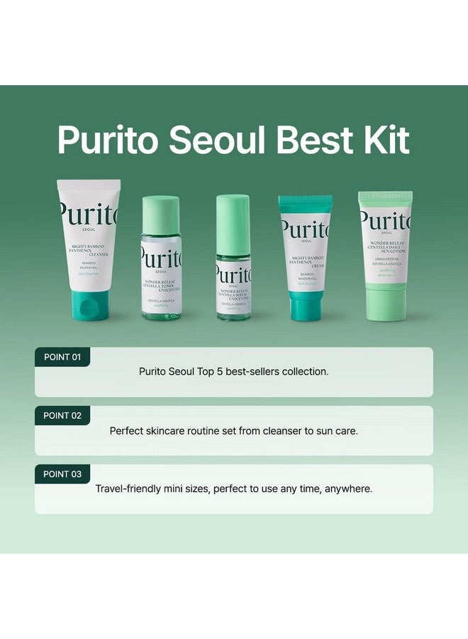 بوريتو أفضل مجموعة من بوريتو سيول - روتين للعناية بالبشرة مع منظف وكريم بانثينول، سيروم وتونر سنتيلا بدون رائحة، لجميع أنواع البشرة، مجموعة هدايا، للوجه، سيروم للوجه، منتجات كي بيوتي، 3.52 أونصة سائلة. - Image 4