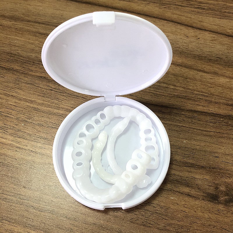 Upper And Lower Teeth Artificial Braces Whitening Set Second Generation Silicone Artificial Teeth Denture Set Sap On Smie - Image 1
