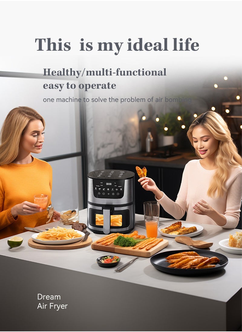 ET-LIFE - 7L Air Fryer, 2400W,  Visual Touch Screen, 7-in-1 For Frying, Grilling, Broiling, Roasting and Baking, RR504, Black - Image 1