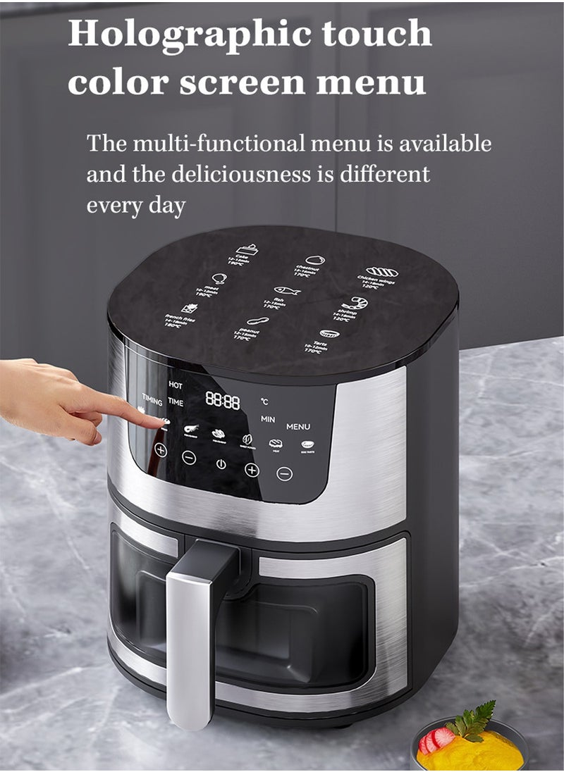 ET-LIFE - 7L Air Fryer, 2400W,  Visual Touch Screen, 7-in-1 For Frying, Grilling, Broiling, Roasting and Baking, RR504, Black - Image 1