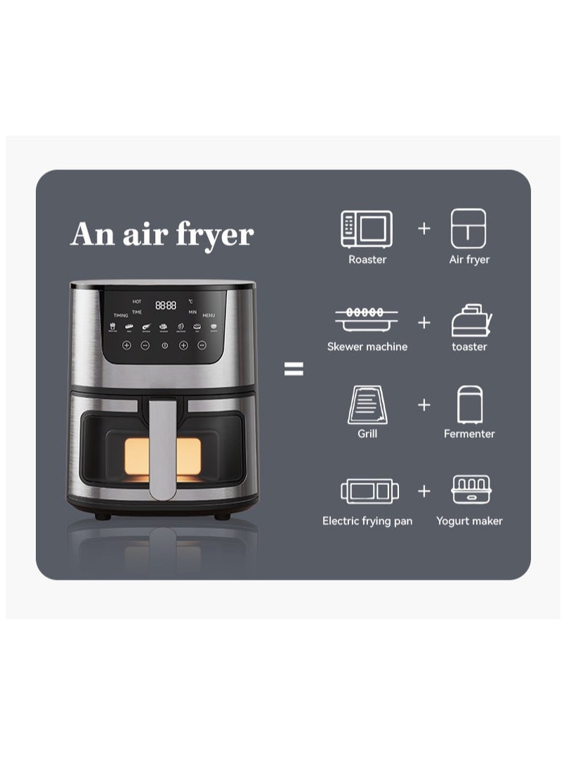 ET-LIFE - 7L Air Fryer, 2400W,  Visual Touch Screen, 7-in-1 For Frying, Grilling, Broiling, Roasting and Baking, RR504, Black - Image 1