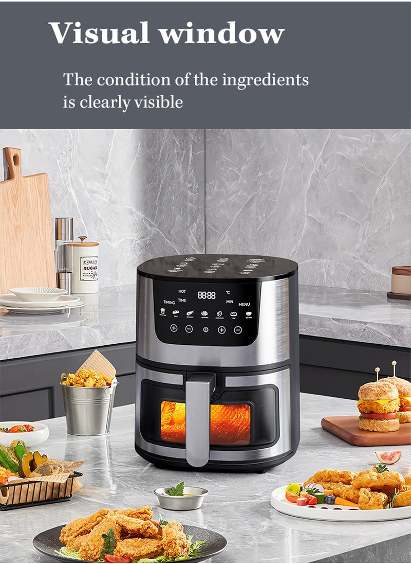 ET-LIFE - 7L Air Fryer, 2400W,  Visual Touch Screen, 7-in-1 For Frying, Grilling, Broiling, Roasting and Baking, RR504, Black - Image 1