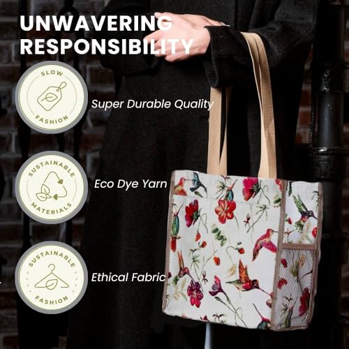 Signare Tapestry Shoulder Bag Shopping Bag for Women with Hummingbird Design (Shop-HUMM) - Image 5