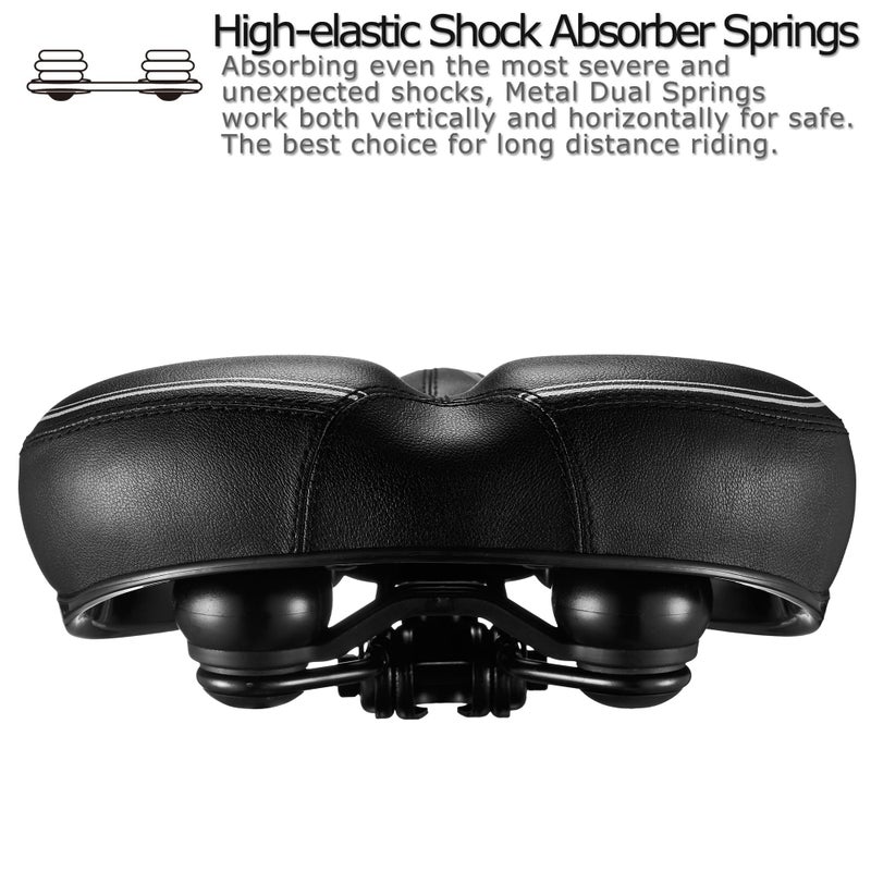 DAWAY C30i Comfortable Oversized Bike Seat - Memory Foam Padded Exercise Bicycle Saddle for Peloton, Stationary, Mountain, Road Bikes - Extra Wide Replacement Cushion for Men Women Comfort, Great Gift - Image 5