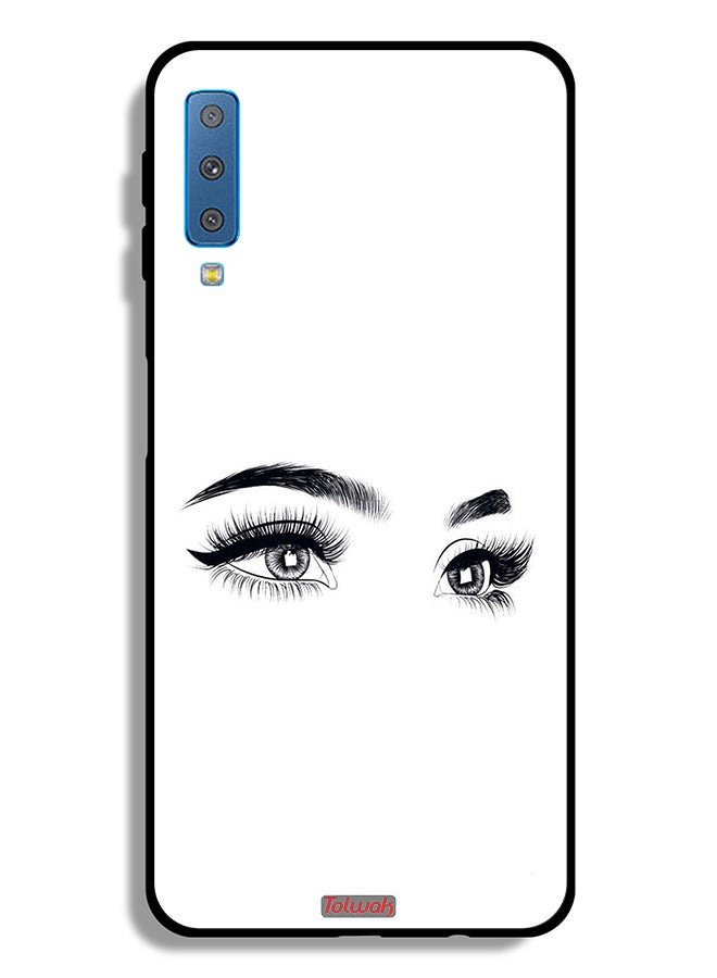 Tolwak Samsung Galaxy A7 (2018) Protective Case Cover Eyes Art - Image 1