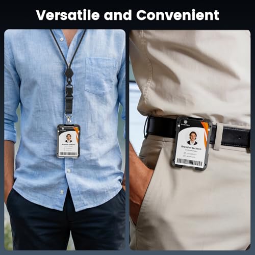 Oaridey ID Badge Holder with Lanyard, Safety Breakaway Lanyard with ID Holder, ID Card Holder with 5 Cards Capacity, Carbon Fiber Bagde Wllet, Quick Release, Perfect for Work and Daily Use - Image 5