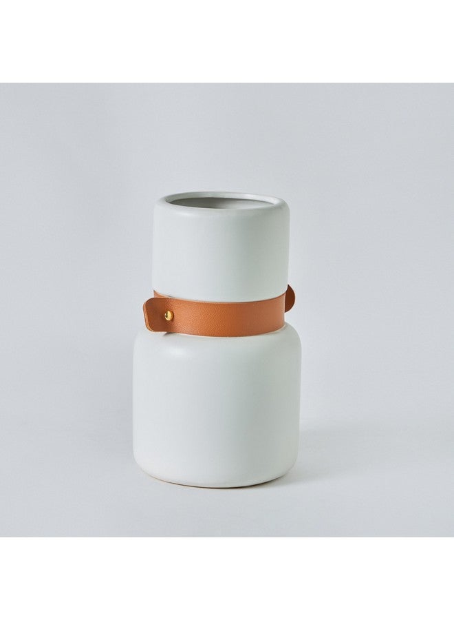 Home Box Tilden Ceramic Vase with PU Band 14 x 14 x 23.5 cm - Image 5