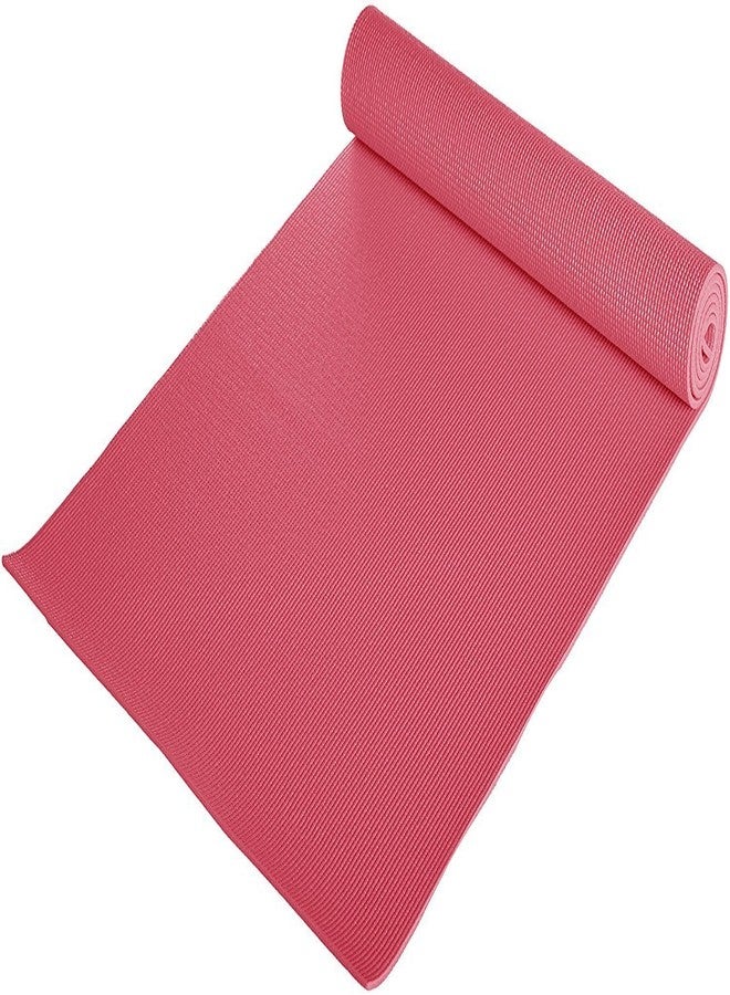 SDR Coloured Anti Skid Yoga Mat 4mm for Gym Workout and Flooring Exercise for Men Women & Kids Color Pink - Image 3