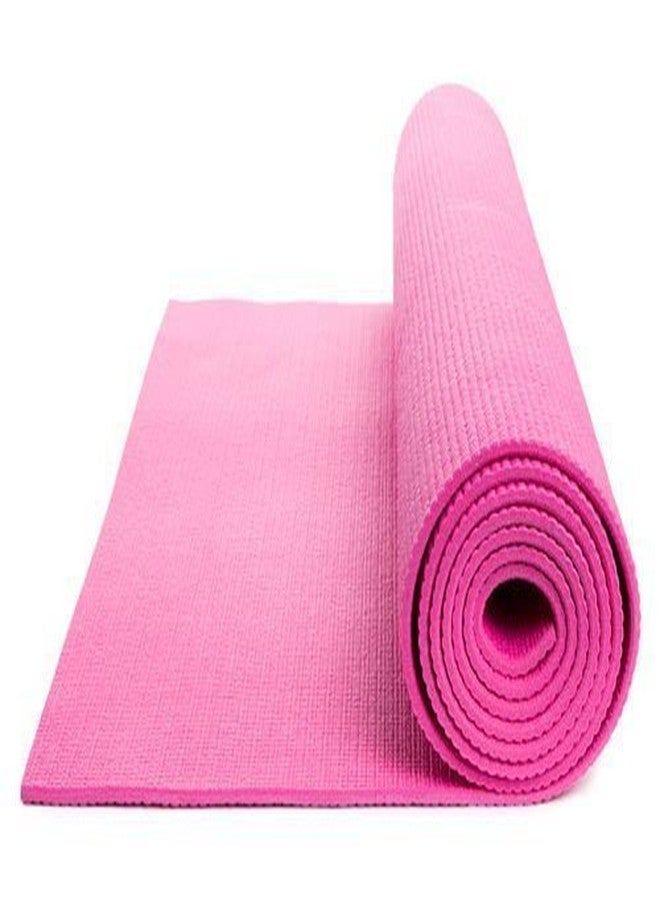 SDR Coloured Anti Skid Yoga Mat 4mm for Gym Workout and Flooring Exercise for Men Women & Kids Color Pink - Image 5