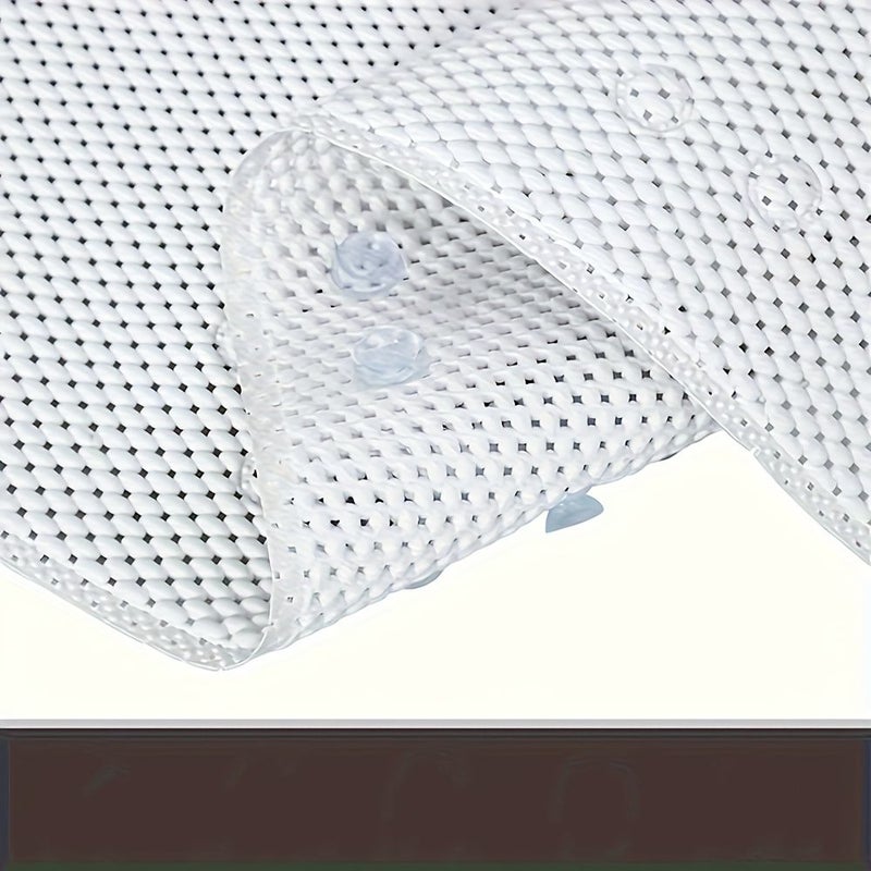 Non Slip Blue Bathtub Mat 16 93 X 35 83 Inches Soft Foam Shower Mat For Bathroom Tub With Drain Holes And Suction Cups - Image 2
