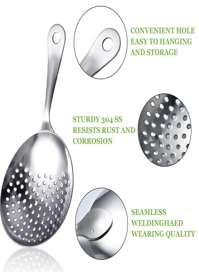 اكامينو مصفاة كوكتيل جوليب من الفولاذ المقاوم للصدأ من أكامينو، عبوة من 4 قطع، ملعقة مصفاة كوكتيل للمشروبات المنزلية والمطبخ والبار - Image 3