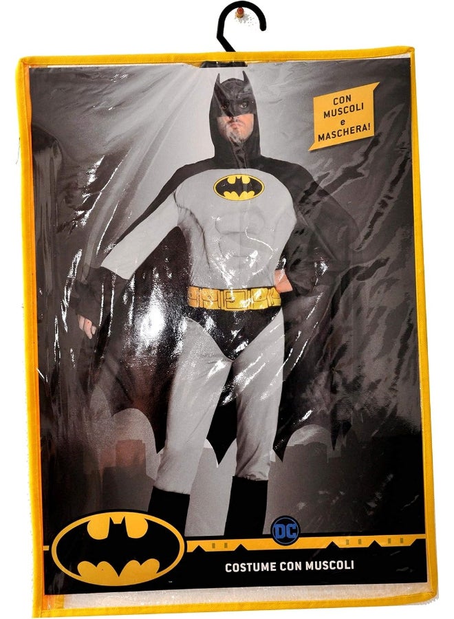 Ciao زي باتمان للبالغين مع عضلات رمادي مقاس XL | زي رسمي من دي سي كوميكس مع بدلة عضلات مبطنة، عباءة، قناع، حزام وأحذية فوق الكاحل - Image 5