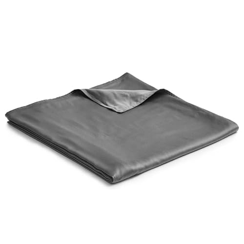 YnM Exclusive Cooling Duvet Cover for Weighted Blankets with 16 Strings (Dark Grey, 60"x80") - Image 1