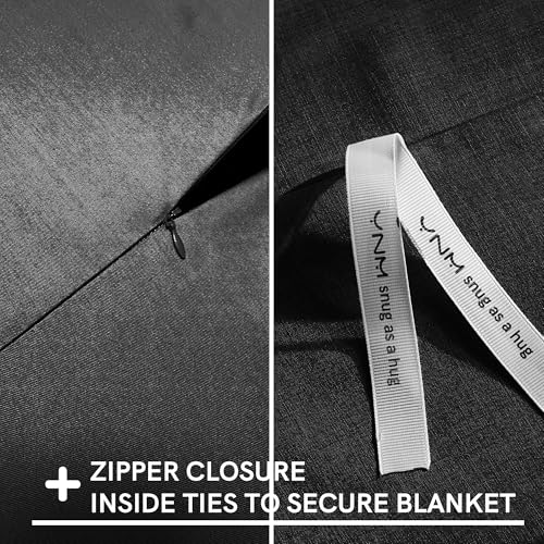 YnM Exclusive Cooling Duvet Cover for Weighted Blankets with 16 Strings (Dark Grey, 60"x80") - Image 3