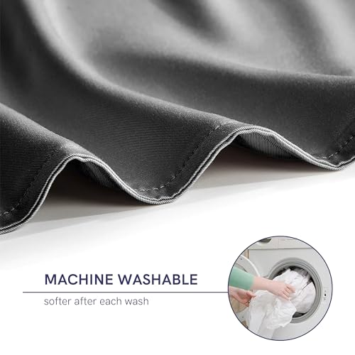 YnM Exclusive Cooling Duvet Cover for Weighted Blankets with 16 Strings (Dark Grey, 60"x80") - Image 5