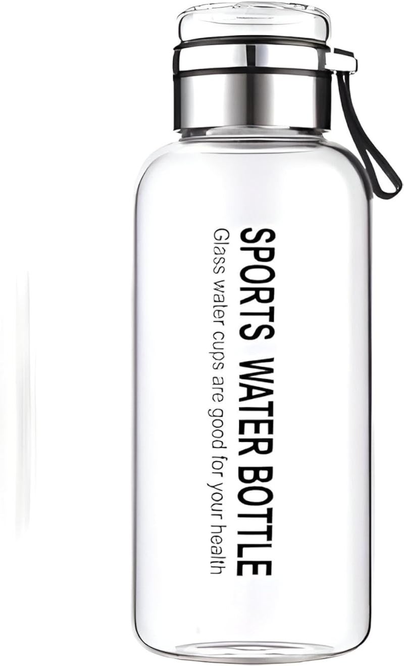 BPA-Free Glass Beverage Bottle - 750 ml Borosilicate with Tea Infuser, Neoprene Sleeve, Foldable Lid-Cup & Strap for Hot or Cold Drinks