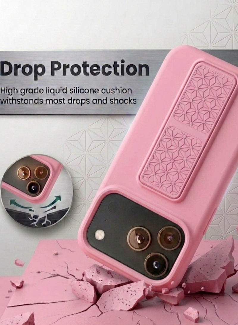 جراب سيليكون لهاتف آيفون 17 برو ماكس مع حزام تثبيت وحامل، تصميم ناعم لحماية كاملة للكاميرا، مناسب لهاتف آيفون 17 برو ماكس بشاشة 6.9 بوصة. - Image 4