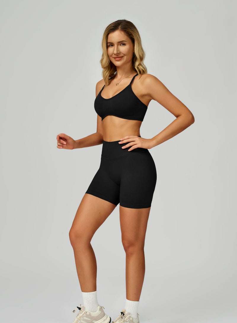 KAWN.YOGA Womens High Waist Contour Workout Sport Yoga Shorts - Image 2