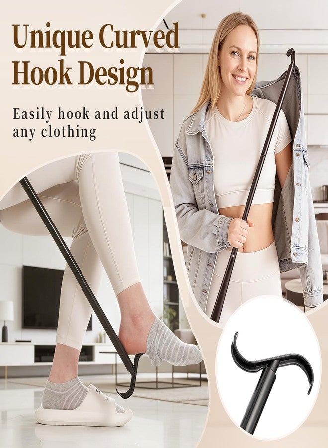 Fanwer Long Handle Shoe Horn for Seniors -33.5" Long Dressing Stick, Shoe Helper with Sock Remover Tool, Adjustable,Stable & Durable, Ideal for Disabled, Knee &Hip Replacement & Back Pain Sufferers. - Image 3