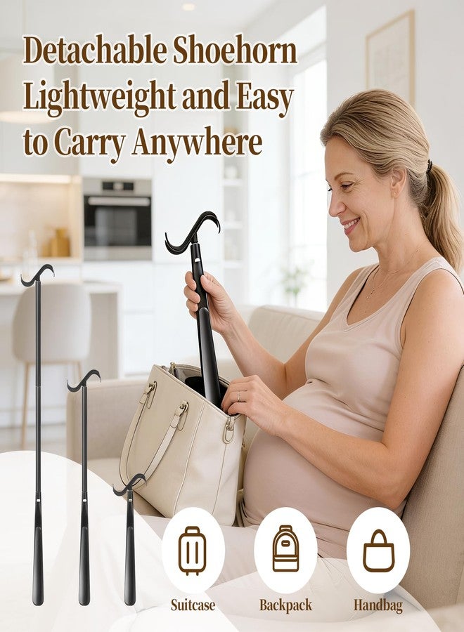Fanwer Long Handle Shoe Horn for Seniors -33.5" Long Dressing Stick, Shoe Helper with Sock Remover Tool, Adjustable,Stable & Durable, Ideal for Disabled, Knee &Hip Replacement & Back Pain Sufferers. - Image 4