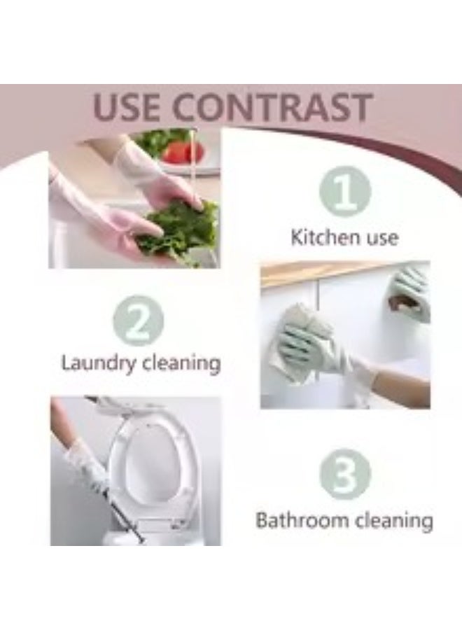 Long Waterproof Latex Gloves – Household Cleaning, Dishwashing & Kitchen Protection, Pink, Size L - Image 5