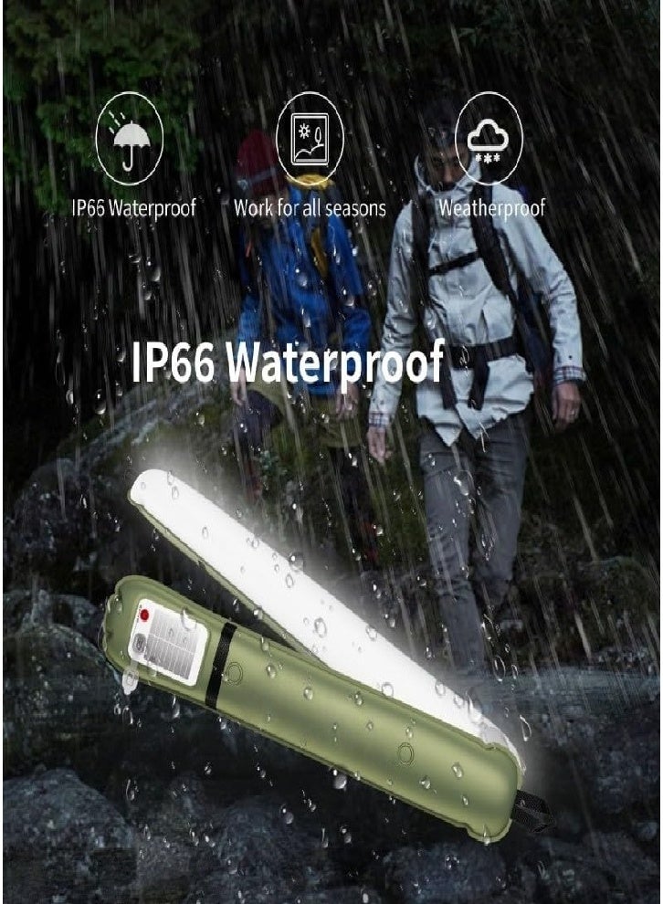 Solar Rechargeable Camping Light Strip, IP66 Waterproof LED Tube, Ultra-Light Electric Light, 2000mAh Foldable Inflatable Outdoor Tent Light for Camping, Hiking, Traveling, and Parties (1 Piece) - Image 5